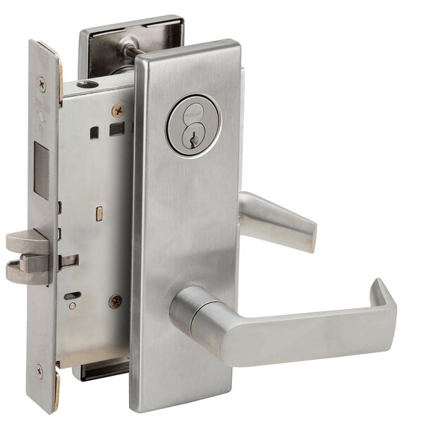 Schlage Corridor Mortise Lock with Deadbolt, 06N Design, FSIC Core, Satin Chrome L9456R 06N 626 - main